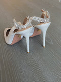 Aquazzura white and crystal heels