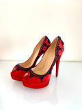 Christian Louboutin Lady Peep red heels