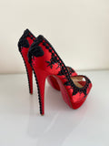 Christian Louboutin Lady Peep red heels