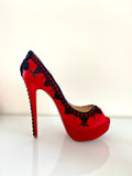 Christian Louboutin Lady Peep red heels