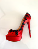 Christian Louboutin Lady Peep red heels