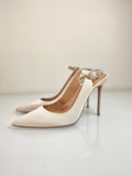 Aquazzura white and crystal heels