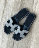 Hermes Oran Slides with Sparkles