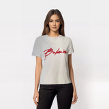 Balmain white tee red logo print