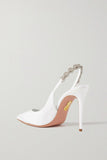 Aquazzura white and crystal heels