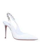 Aquazzura white and crystal heels