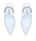 Aquazzura white and crystal heels