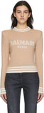 Balmain intarsia logo cropped wool sweater