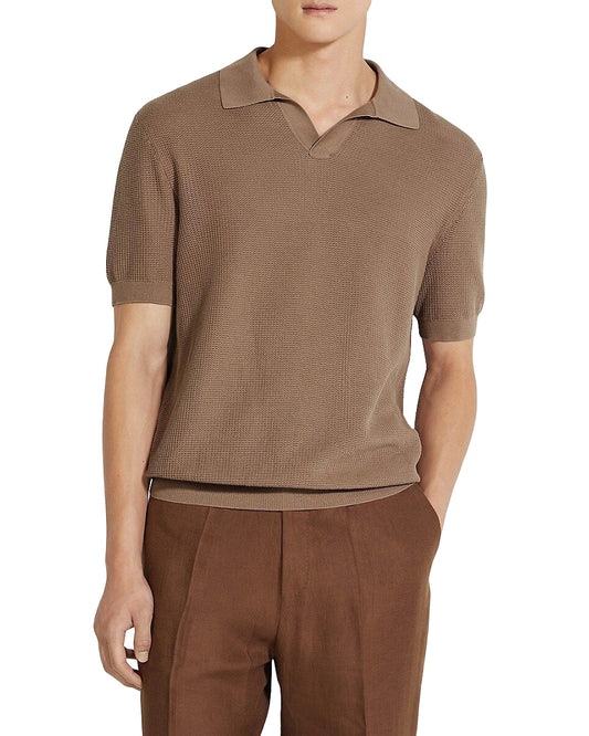 Zegna medium brown cotton crewneck shirt