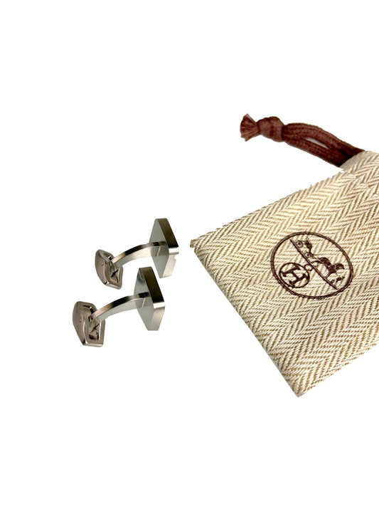 Hermes silver cufflinks