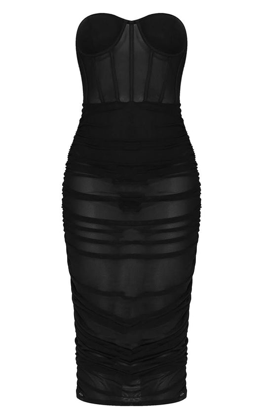 MESHKI Black Mesh dress