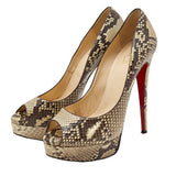 Christian Louboutin lady peep python heels