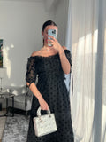 MANERA ODEVATCA black polka dot dress