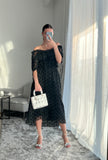 MANERA ODEVATCA black polka dot dress