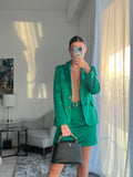 Manera Odevatca Green Skirt Suit