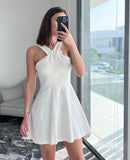 ARMANI EXCHANGE halter white Dress