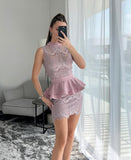 Mallini Couture Pink Lace Dress